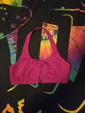 Forever21 Red Crop Halter Top